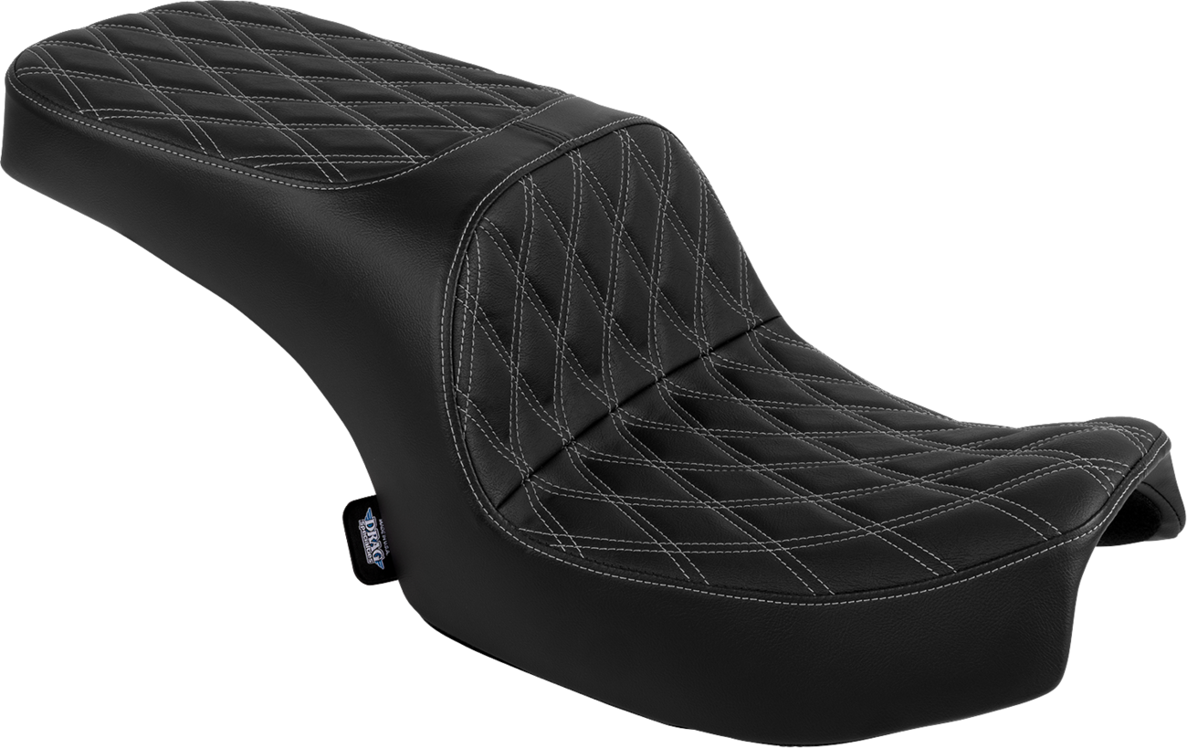 DRAG SPECIALTIES SEATS Freedom Seat - Vinyl - Double Diamond Silver Stitch - Challenger '20-'25/Chieftain '25 4722C