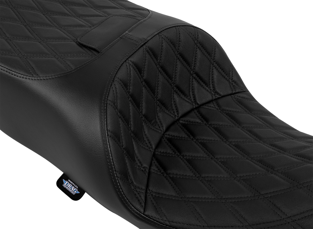 DRAG SPECIALTIES SEATS Freedom Seat - Vinyl - Double Diamond Black Stitch - FLRT/FLTRT '15-'25 4727B