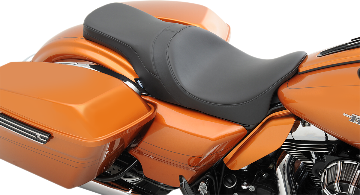DRAG SPECIALTIES SEATS Forward Positioned Predator 2-Up Seat - Solar Leather - FL '08-'23 0801-1264