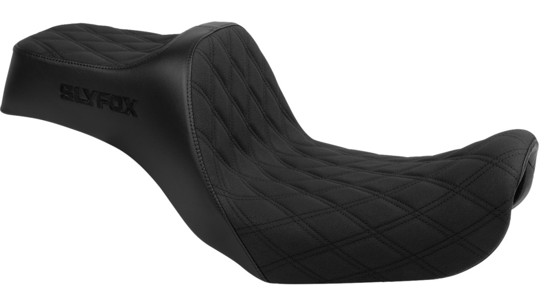 SLYFOX HighNoon Diamond Stitch Seat (Black Logo) Dyna 06 - 17