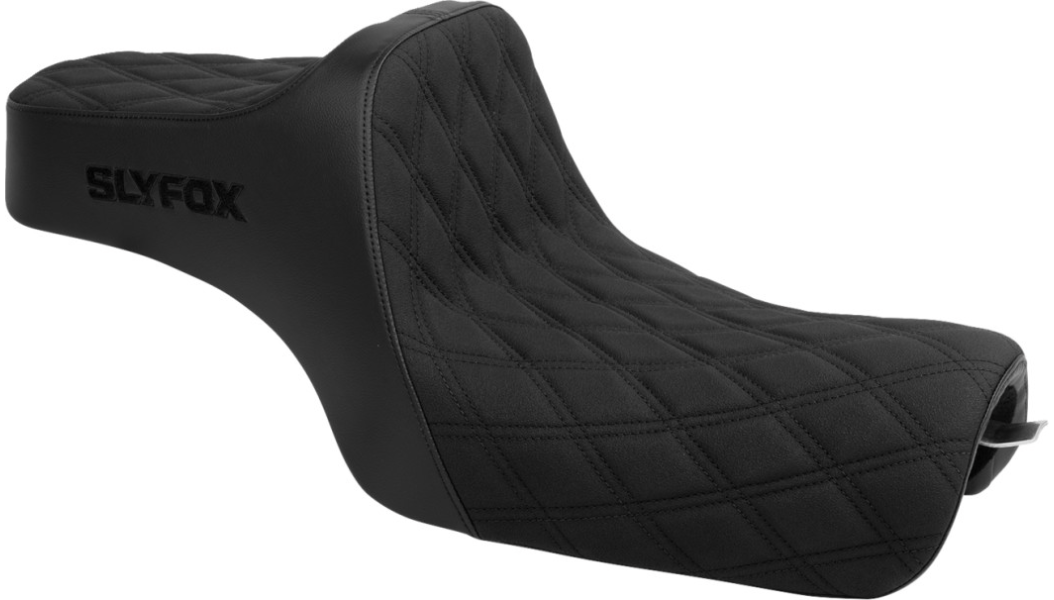 SLYFOX Highnoon Diamond Stitch Seat (Black Logo) Sportster '04+