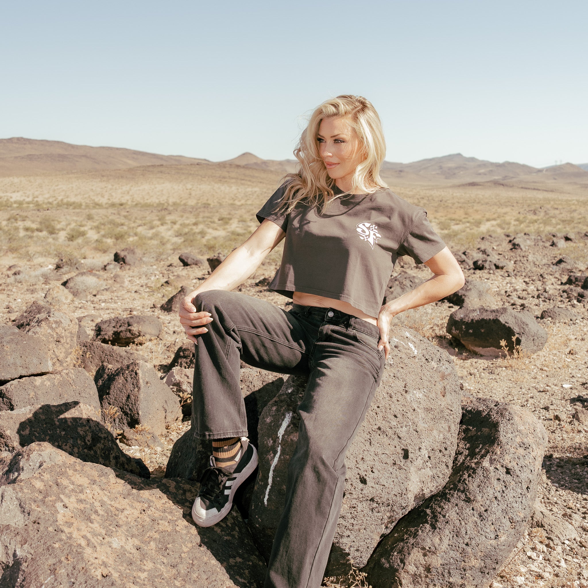 SLYFOXy Crop Top (Faded Black)