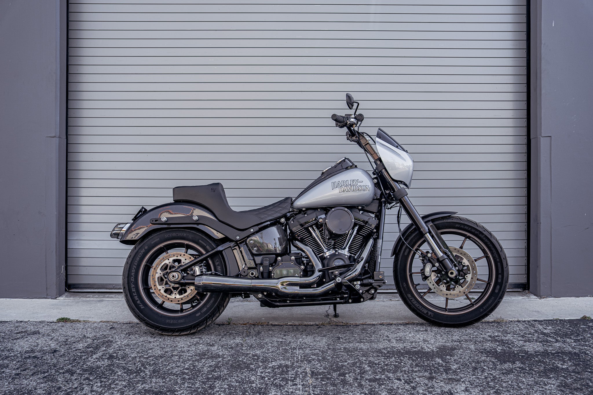 SLYFOX Chariot Diamond Stitch Seat (Black Logo) Softail FXLRS/FXLRST - '18-'25