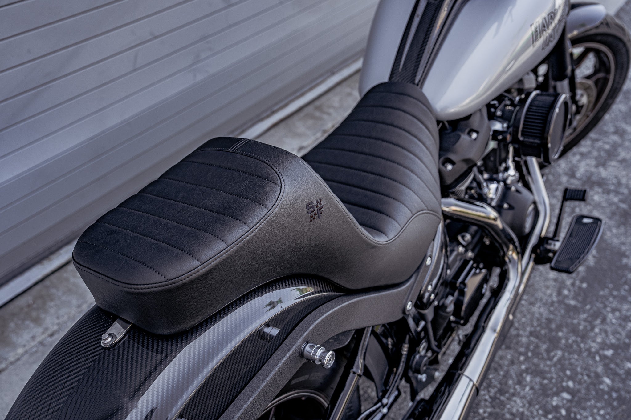 SLYFOX Chariot Tuck N Roll Seat (Black Logo) Softail FXLRS/FXLRST - '18-'25