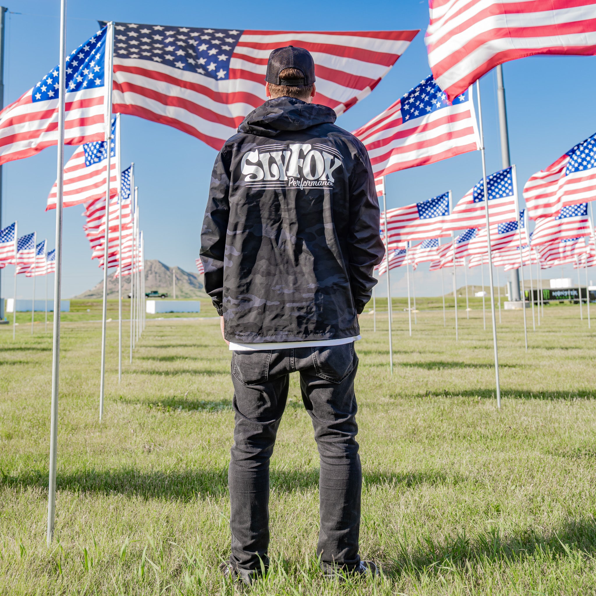 Slyfox "Graffiti Art" Black Camo Rain Jacket