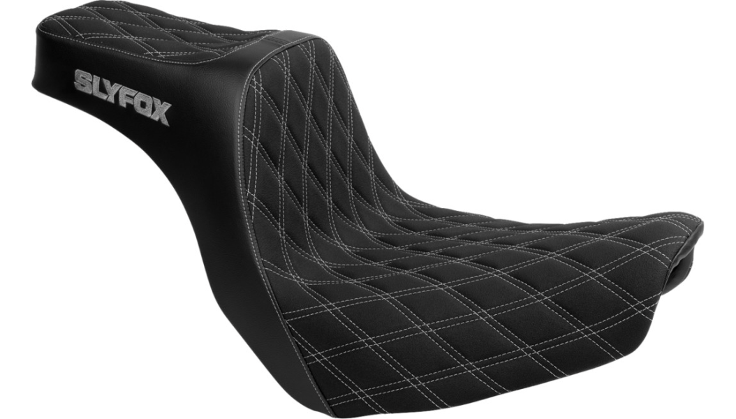 SLYFOX HighNoon Diamond Stitch Seat (Grey Logo) Softail FXLRS/FXLRST - '18-'25