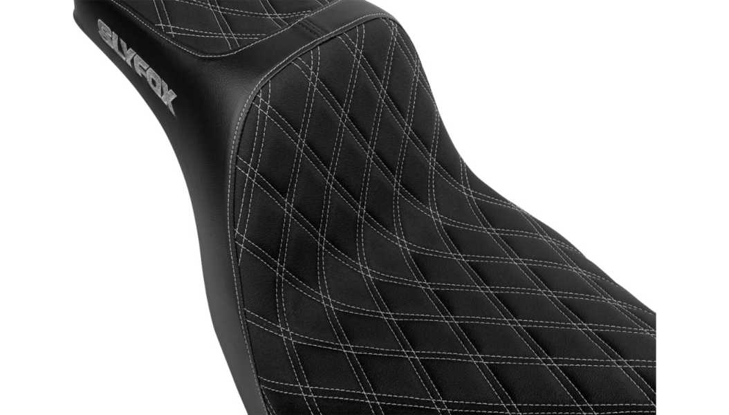 SLYFOX HighNoon Diamond Stitch Seat (Grey Logo) Softail FXLRS/FXLRST - '18-'25