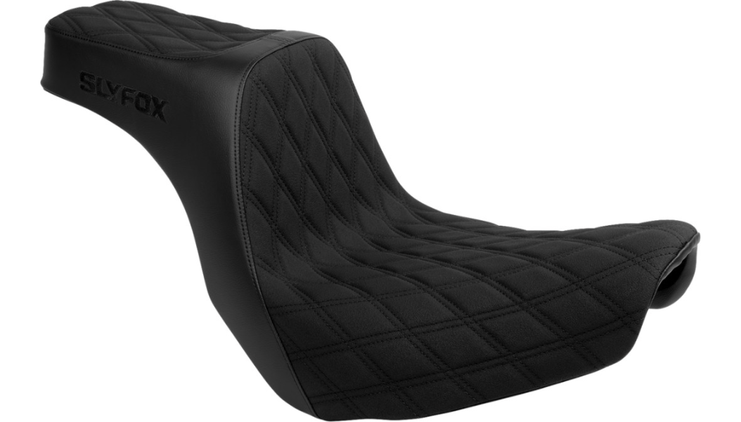 SLYFOX HighNoon Diamond Stitch Seat (Black Logo) Softail FXLRS/FXLRST - '18-'25